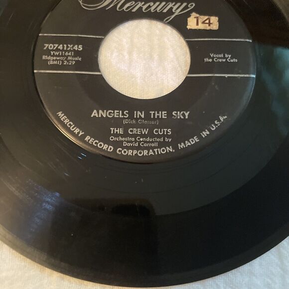 The Crew Cuts Angels In The Sky/Mostly Martha 45RPM Mercury Records 1955 - Picture 11 of 12